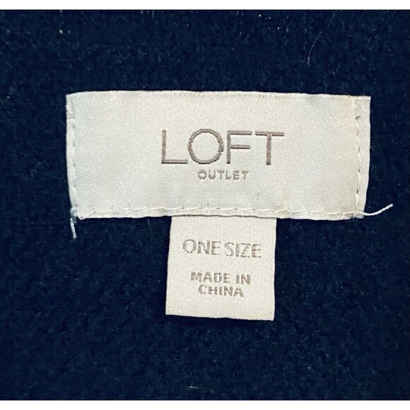 LOFT Kimono Womens One Size Blue Gray Striped Open Front Fringe Hem Boho - Picture 5 of 7